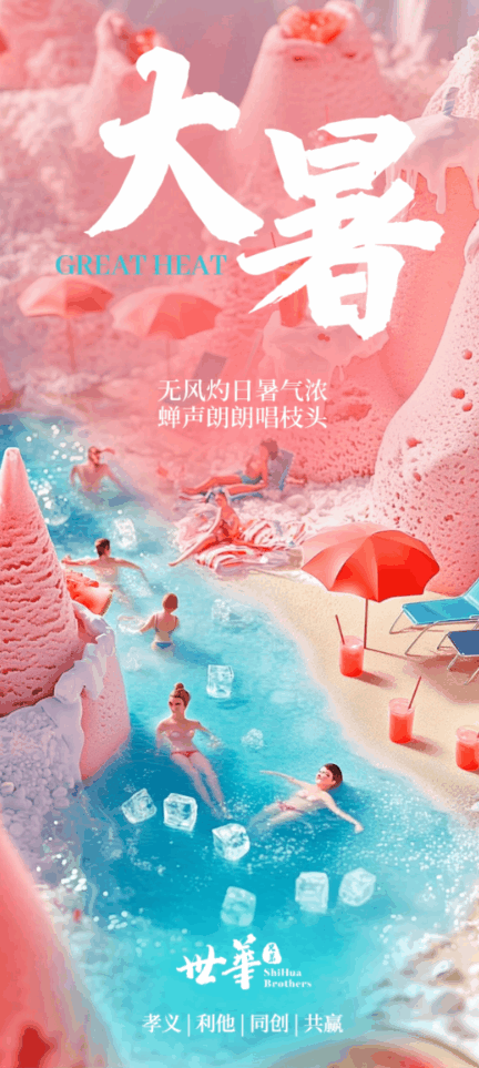 大暑 AI 动态海报